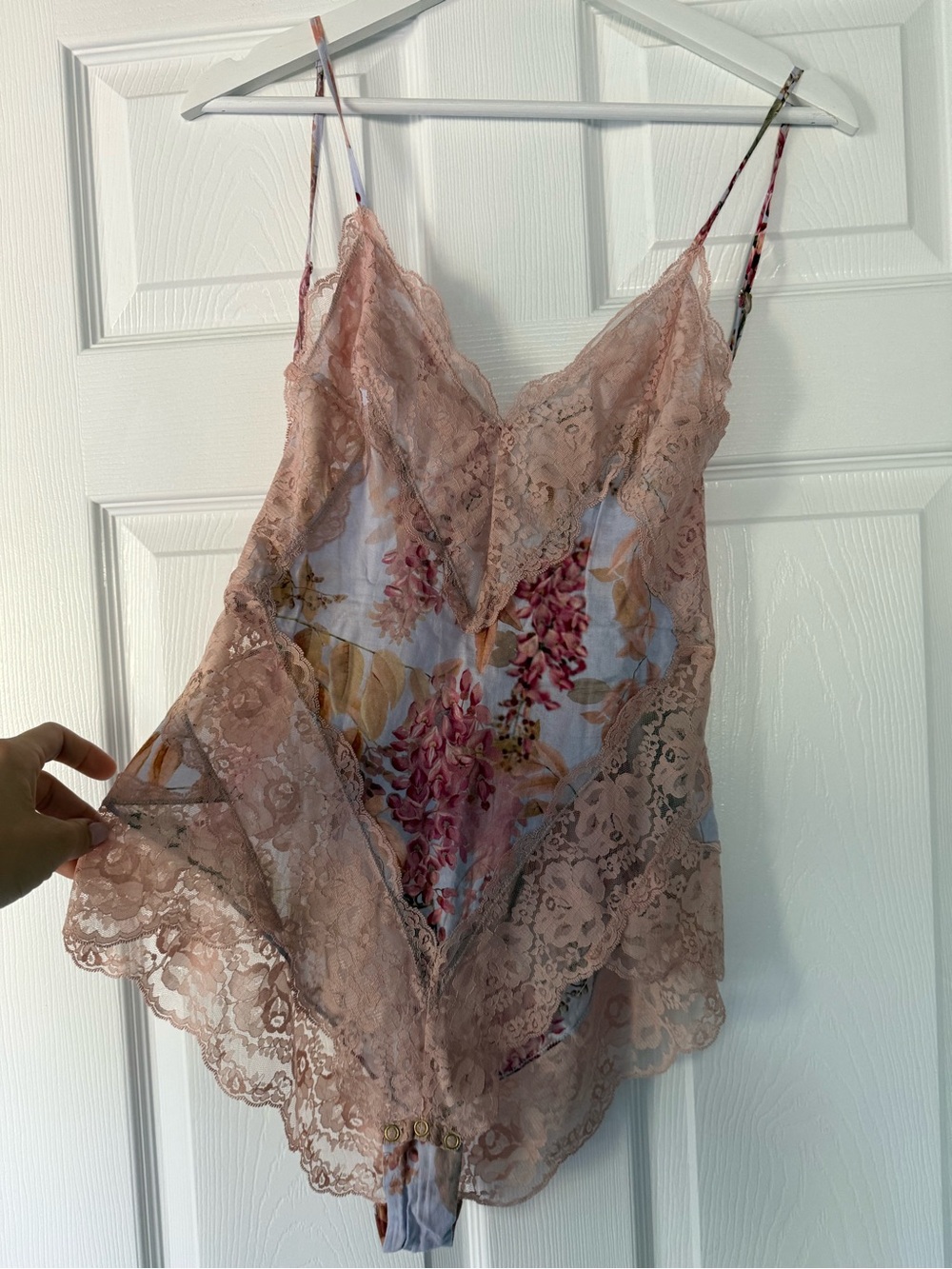 Zimmermann Pink Lace Floral Silk Teddy